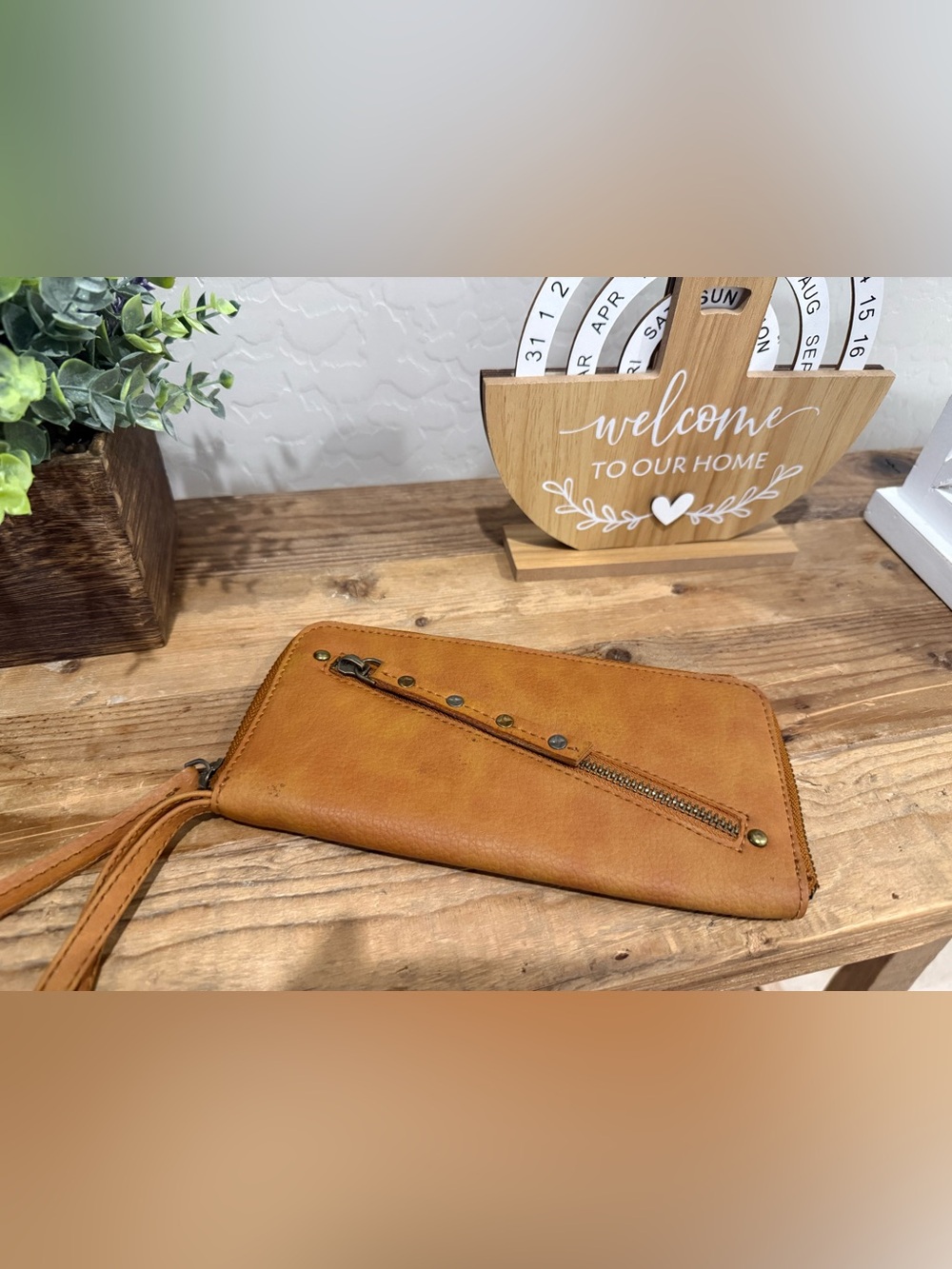Free People Distressed Vegan Leather Zip-Around Wallet | Wristlet